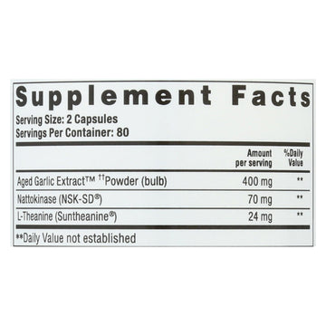 Kyolic - Aged Garlic Extract Blood Pressure Health Formula 109 - 160 Capsules