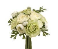 9 Ranunculus Bouquet Green Cream (Pack of 6)