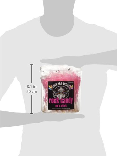 Buffalo Bills Cherry (Pink) Rock Candy On A Stick (36-Ct Tub Pink Rock Candy Crystal Sticks)