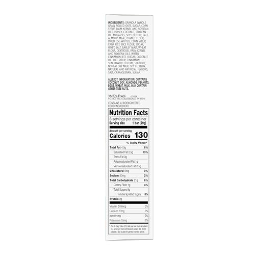 Sunbelt Bakery Chewy Granola Bars, Snickerdoodle Flavor, 8 Count, 1.0 OZ Bars, Brown