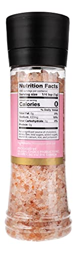 Sundhed Pink Himalayan Gourmet Salt (Course) in Grinder | 390 Grams (13.75 oz) | Natural Rock Salt for Seasoning | Keto Friendly