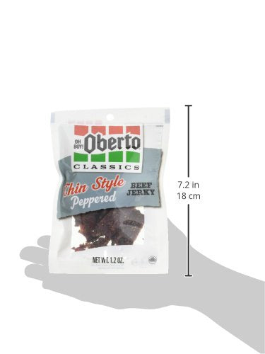 Oh Boy! Oberto Classics Thin Style Peppered Beef Jerky, 1.2 Ounce (Pack Of 8)