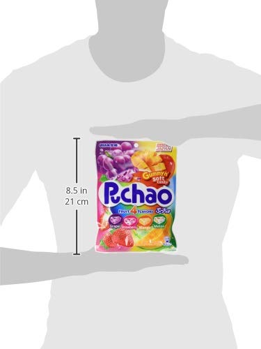 UHA Mikakuto Puchao Soft Candy with Gummy Bits, 4 Fruit Flavors, 3.53 oz
