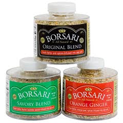 Borsari Seasoned Salt Gift Set - Multi-Use All Purpose Savory, Orange Ginger, And Original Seasonings - Gourmet Sea Salt Blends