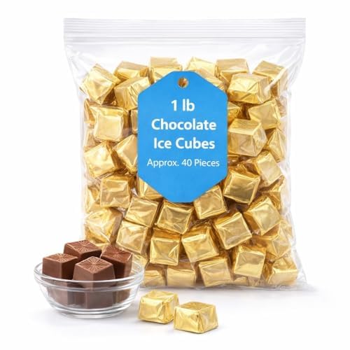 Ice Cube Chocolate Cubes, 1 lb Bag, Approx. 40 Pieces for Parties & Snacking