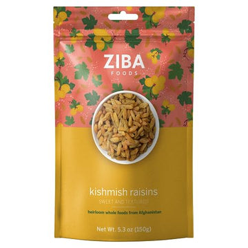 Ziba Foods Kishmish Raisins | Non-GMO Vegan Whole 30 Friendly & Paleo | Superfood Dry Fruit Raisins No Sugar Added & Naturally High in Fiber Iron and Immune Boosting Antioxidants 5.3 oz