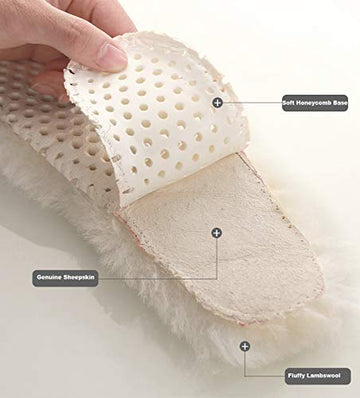 Happystep Genuine Sheepskin Lambswool Cushioning Shearling Winter Insoles With Honeycomb Sporting Sole (Women 6)