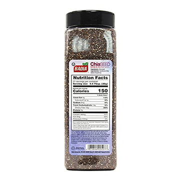 Badia Chia Seeds, High Fiber Omega-3 Protein, 22 oz for Smoothies & Baking