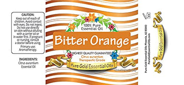 Pure Gold Essential Oils - Orange (Bitter) Essential Oil - 033 Fluid Ounces