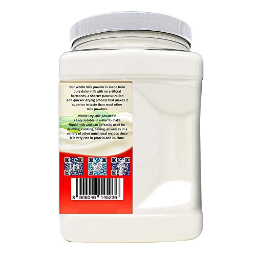 Whole Dry Milk Powder - 2.2 Pounds / 1 Kilo Jar (30+ Servings) - Proudly Made in America - Healthy Nourishing Essentials by Gree