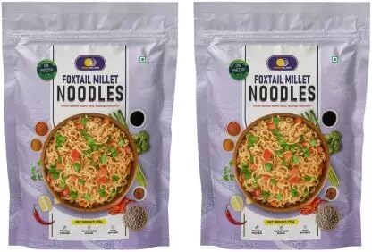 Orgabliss Foxtail Millet Noodles | Delighfult Taste | Ready to Eat | Easy & Quick to Cook Instant Noodles Vegetarian (3 x 175 g)