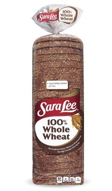 SARA LEE WHOLE WHEAT BREAD 100% PER LOAF 20 OZ