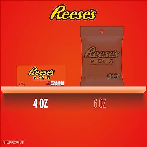REESE S PIECES Peanut Butter in a Crunchy Shell, Candy Boxes, 4 oz (12 Count)