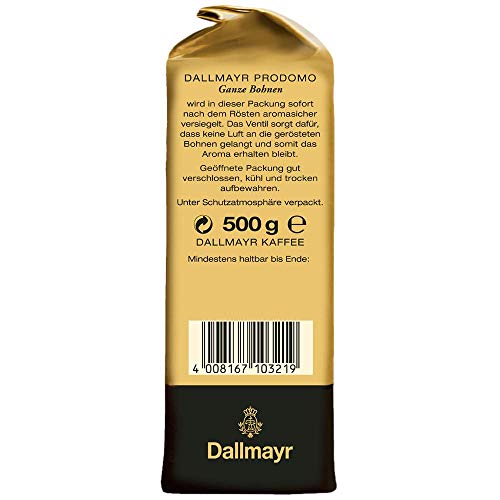 Dallmayr Prodomo Coffee Beans, Whole Beans, 500g, Model 308808, 1 Count