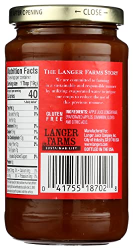 Langer Farms Unsweetened Apple Butter, 16Oz, Packaging May Vary