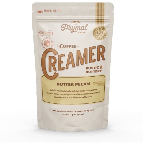Prymal Coffee Creamer - Keto Sugar Free Non Dairy Low Carb (Butter Pecan) Non Refrigerated Powder With Mct Oil 11.3Oz Bag