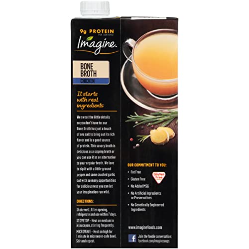 Imagine Organic Bone Broth, Chicken, 32 Oz (Pack of 12)