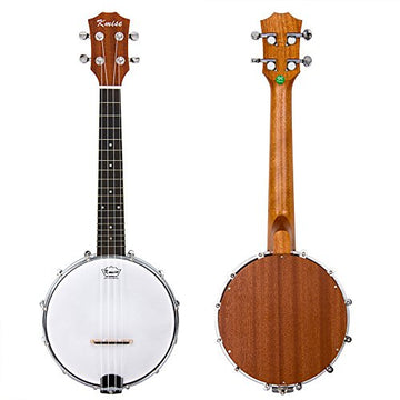 Kmise, 4, Banjo Ukulele, Concert Size 23 Inch (With Bag Tuner Strap Strings Pickup)