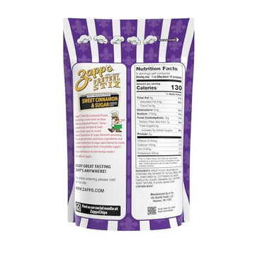 Zapps Cinnamon Sugar Pretzel Stix pack of 8-5 oz bags