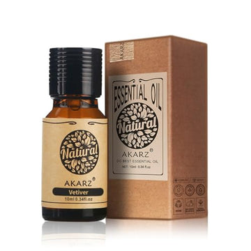 Akarz Vetiver Essential Oil Natural Organic Pure Premium Therapeutic Vetiver Oils For Skin Body Hair Care, Diffuser, Candle,Soap
