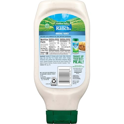 Hidden Valley Original Ranch Condiment and Dressing, Easy Squeeze Bottle, 24 Fl Oz (Package May Vary)