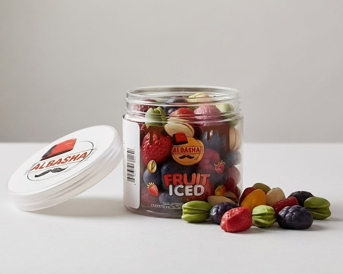 Fruit Iced Chocolate by AlBasha | Kunafa-Filled White Chocolate Jar