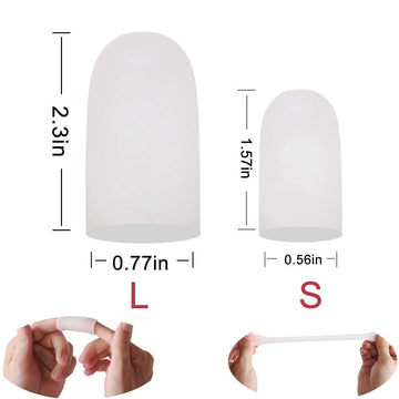 Conpru 30 Pieces Gel Toe Caps - Silicone Protector Covers for Rubbing, Ingrown Toenails, Corns, Blisters, Hammer Toes - White