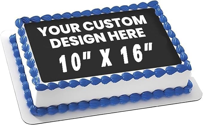 EPOC-PRINT Custom Edible Image Toppers - Upload Photos - 10x16 Rectangular - Multi Color - Frosting Sheet