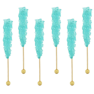 Rock Candy Lollipops Pops Candy Suckers, Color And Flavor Assortment, Individually Wrapped, 6.5" (Cotton Candy, 6-Pack)