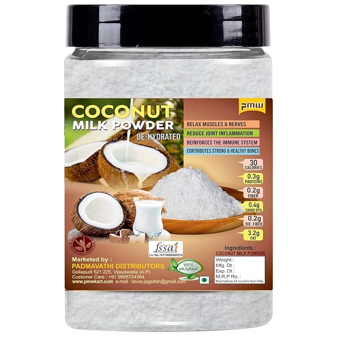 Pmw Jar Pack Organic Natural & Dehydrated Coconut Milk Powder 100 Grams