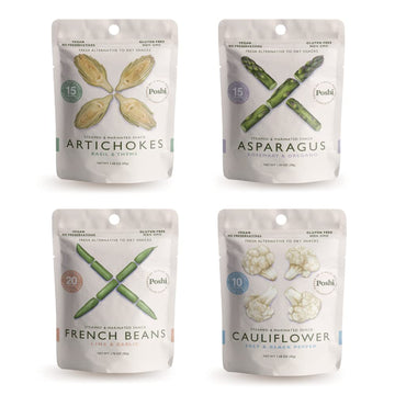 POSHI Marinated Vegetables Variety Pack | Asparagus, French Beans, Cauliflower, Artichoke | Keto, Vegan, Paleo, Non GMO, Gluten