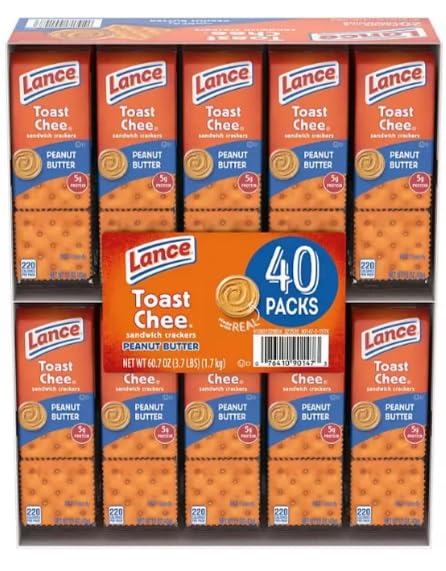 Lance ToastChee Peanut Butter ers, 1.52 oz., 40 Pack, 60.7 Ounce Total