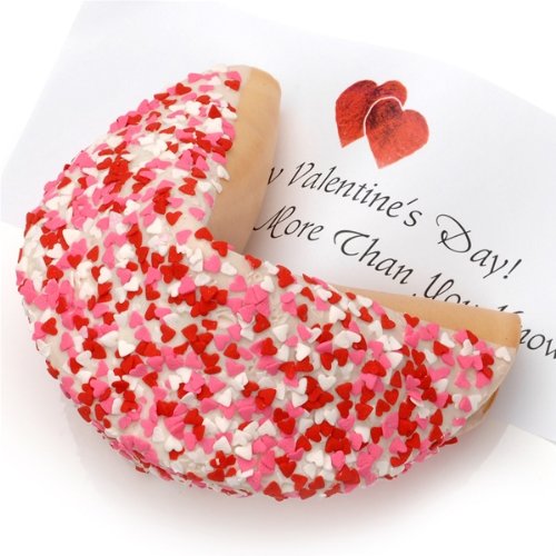 Heart Sprinkles Giant Fortune Cookie (White)