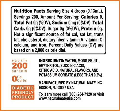 Monk Fruit Liquid Sweetener Made With 100% Monk Fruit Extract And Optimized With Erythritol - 0.9 Fl Oz (26.5 Ml) (0.9Oz (26.5Ml