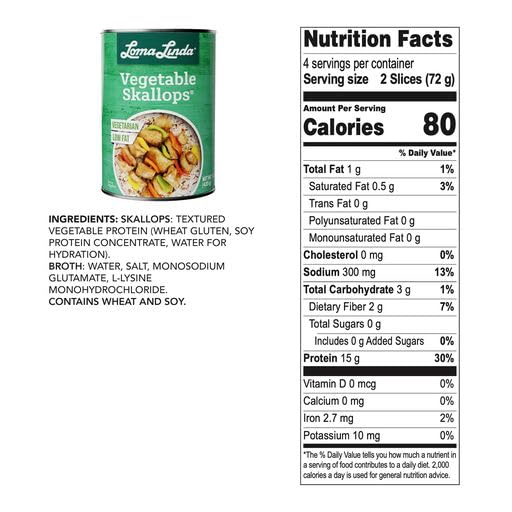 Loma Linda Vegetable Skallops (15 Oz.) 12 Pack