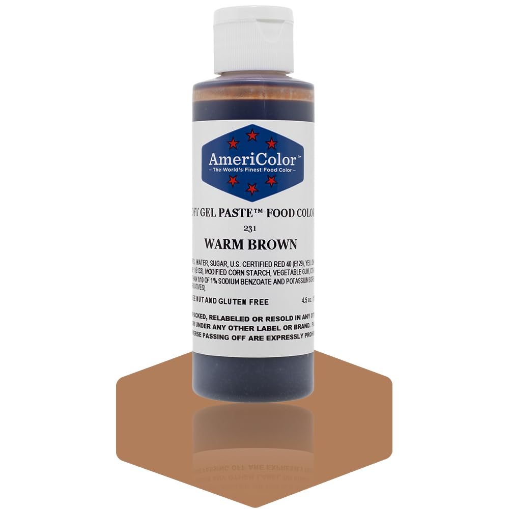 WARM BROWN SOFT GEL PASTE 4.5 OZ Cake Decorating