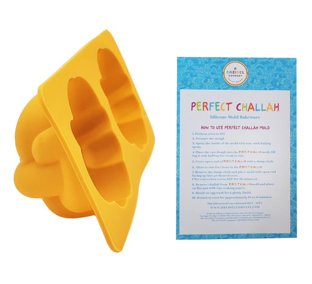 The Dreidel Company Silicone Challah Braid Bread Mold Bakeware, Small Challettes, Perfect Kosher Challah Braided Baking Mold Pan