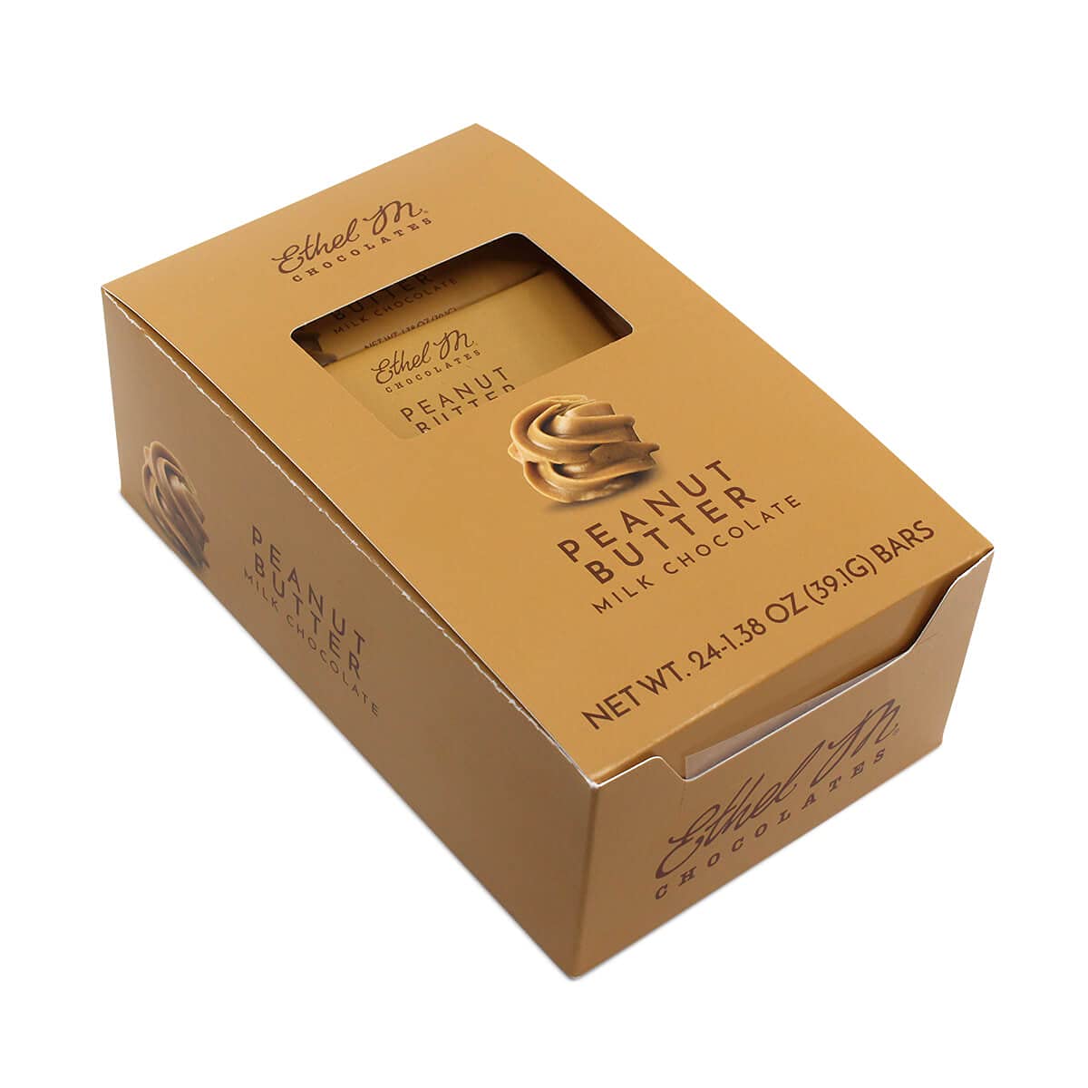 Ethel M Chocolates Top-Grade Milk Chocolate Peanut Butter Filled Bars Individually Wrapped Chocolate Candy Bars For Gifting Holidays & Everyday Indulgence (24 Pieces)