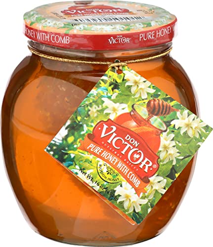 Don Victor Orange Blossom Comb Honey Globe Jar, 16 Ounce
