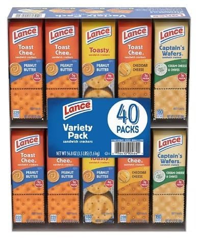 Lance Sandwich Crackers Variety Pack - 40 Count