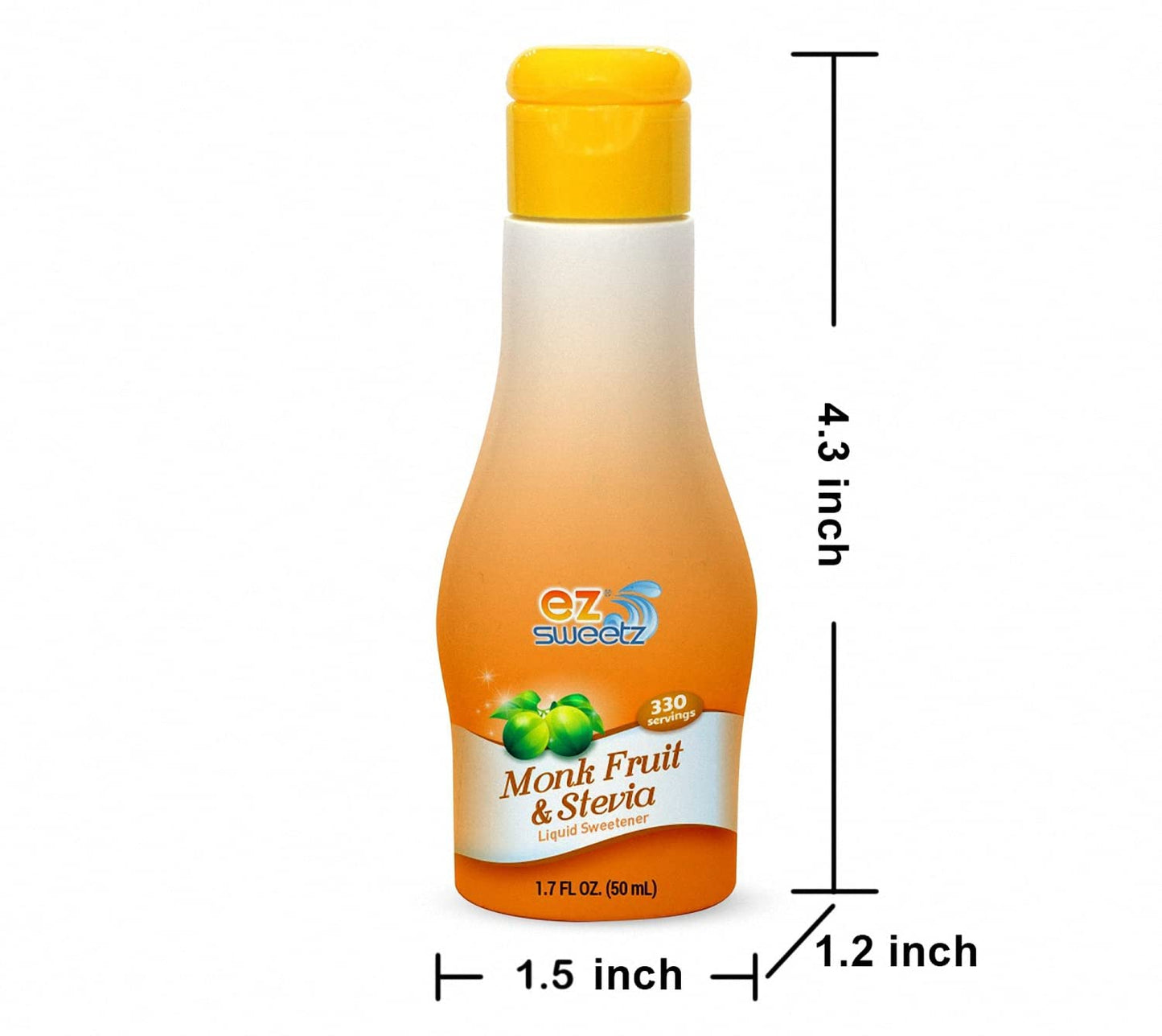 Monk Fruit &Stevia (1.7 Fl Oz - Liquid Sweetener 330 Servings/Bottle | 2Pack)