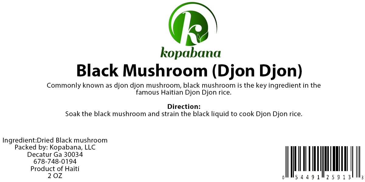 Kopabana Haitian Mushroom | Djon-Djon For Rice Cooking | 2Oz