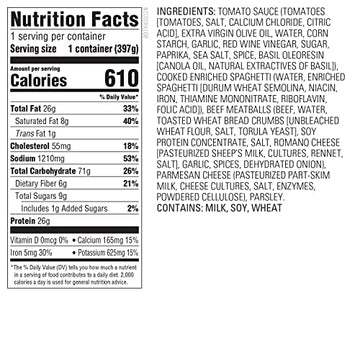 Whole Foods Market, Spaghetti & Beef Meatballs, 14 Ounce