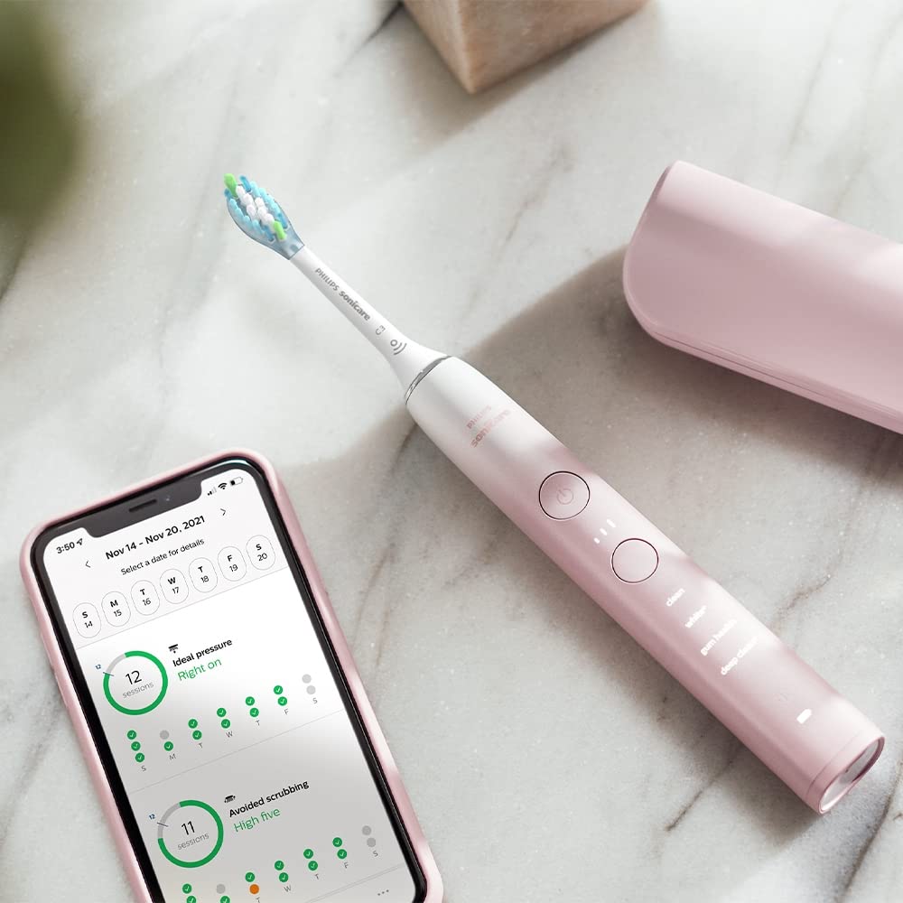 Philips Sonicare 9000 Special Edition Rechargeable Toothbrush, Pink/White, Hx9911/90