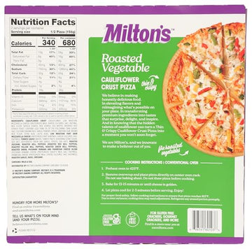 Miltons Craft Bakers Cauliflower Crust Roasted Vegetables Pizza, 11 Oz