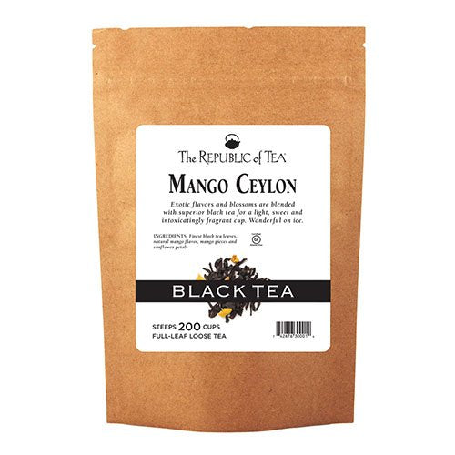 The Republic Of Tea Mango Ceylon Black Full-Leaf Tea, 1 Pound / 200 Cups
