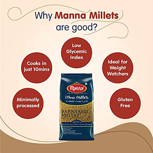 Manna Millets 2.5Kg Combo Pack of 5, Unpolished Millets, Siridhanya, Certified Low GI, Little 500g, Kodo 500g, Foxtail 500g,Barn