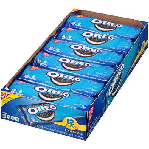 Oreo Chocolate Sandwich Cookies - Vanilla Creme, Chocolate - 2.40 Oz - 12 / Box