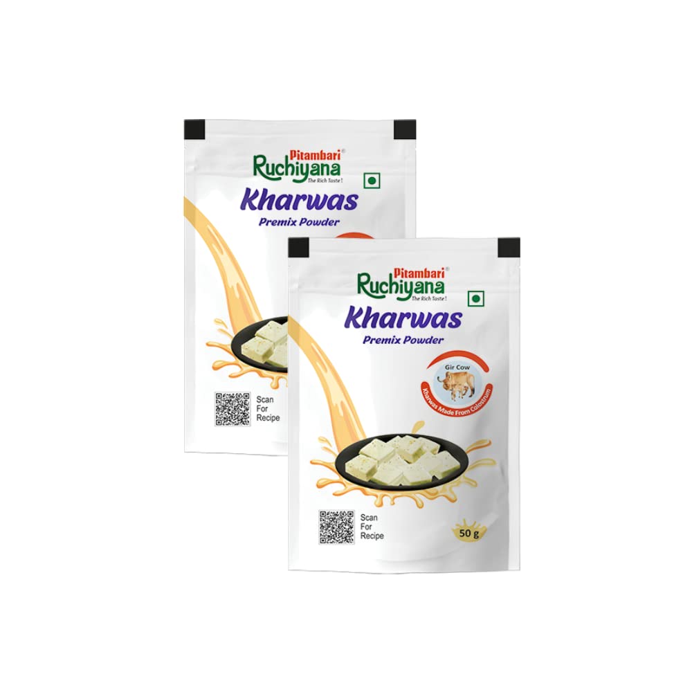 Ruchiyana Kharwas Premix Powder 50G Colostrum of Desi A2 Cow pack of 2 Traditional Indian Milk Pudding Mix | Made from Colo