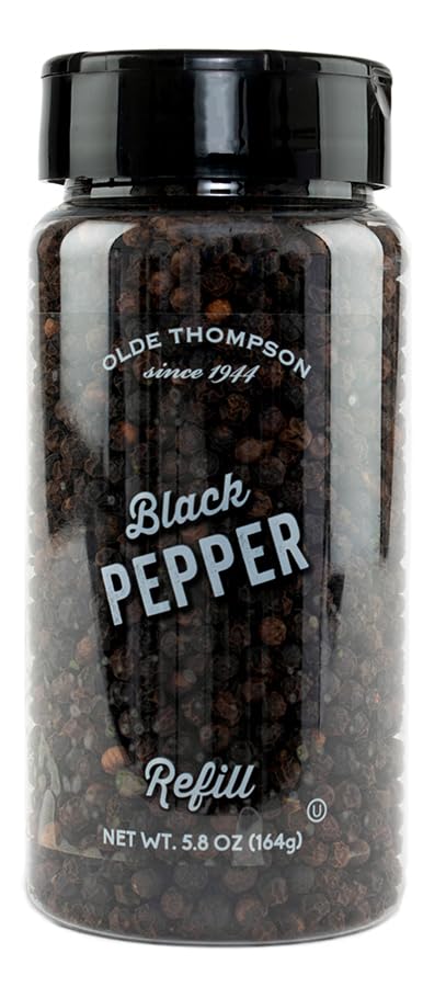 Olde Thompson Whole Black Peppercorns, Refill For Pepper Grinders, 5.8 Ounce
